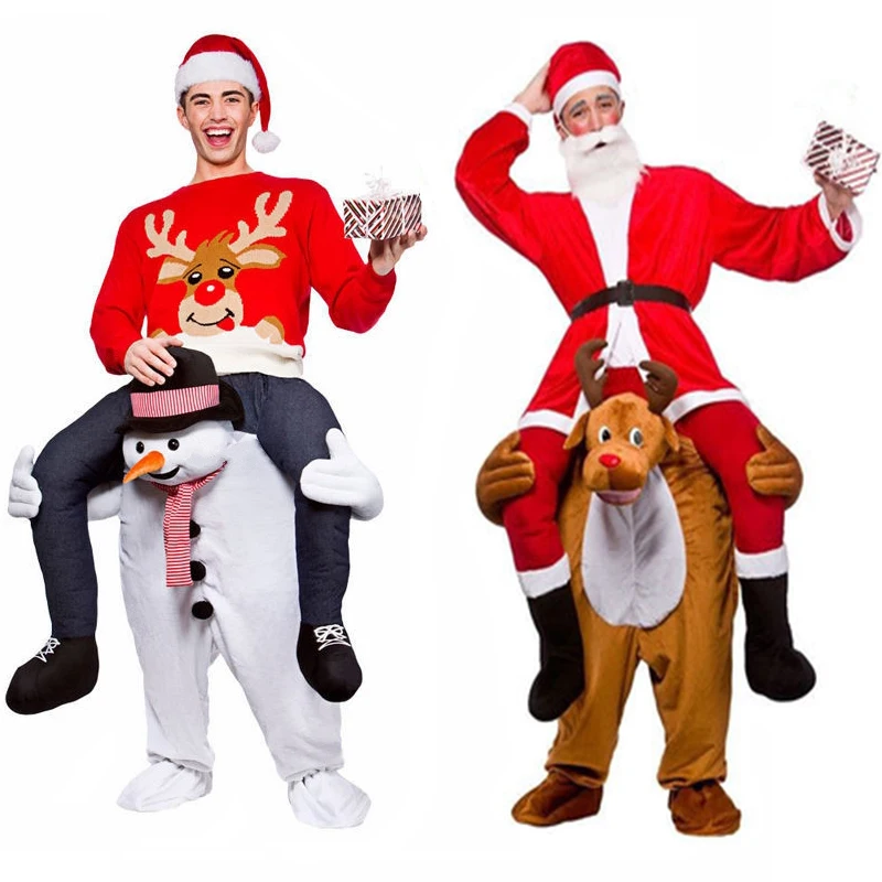 

Funny Santa Claus Costume Ride on Mascot Back Funny Animal Pants Oktoberfest Halloween Christmas Party Cosplay Clothes
