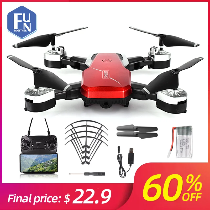 Складной селфи Дрон Funtogether с широким углом обзора 0.3MP/2MP HD камера Квадрокоптер WiFi