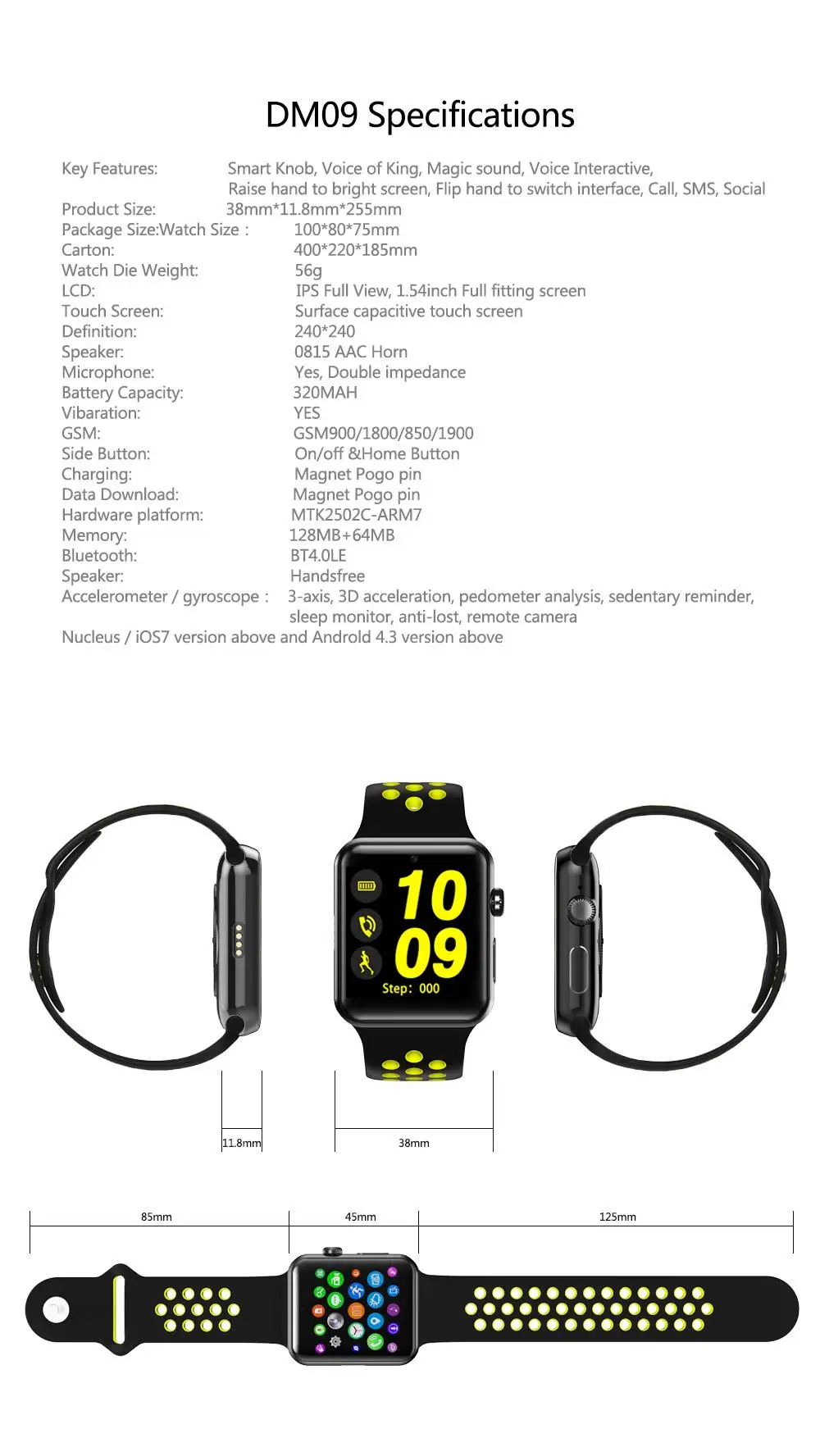 KIWITIME Bluetooth Смарт Браслет для проверки сердечного ритма 1:1 smartwatch чехол для apple iphone и samsung xiaomi android телефон не apple watch IWO 2 3