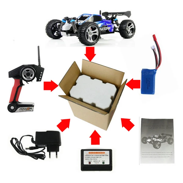 Супер гоночный автомобиль Wltoys A959 с дистанционным управлением 2 4 ГГц 4WD 40-60 км/час