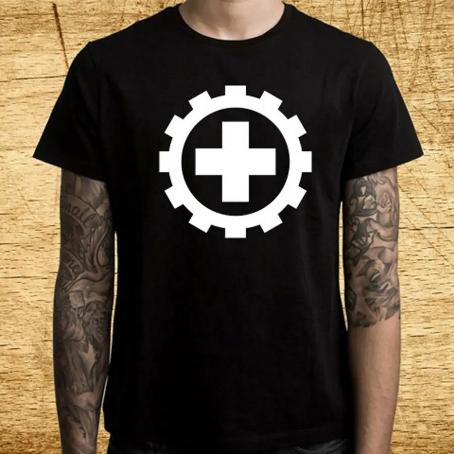 LAIBACH Music Group логотип мужская Черная Футболка размер S M L XL 2XL 3XL|Мужские футболки| |