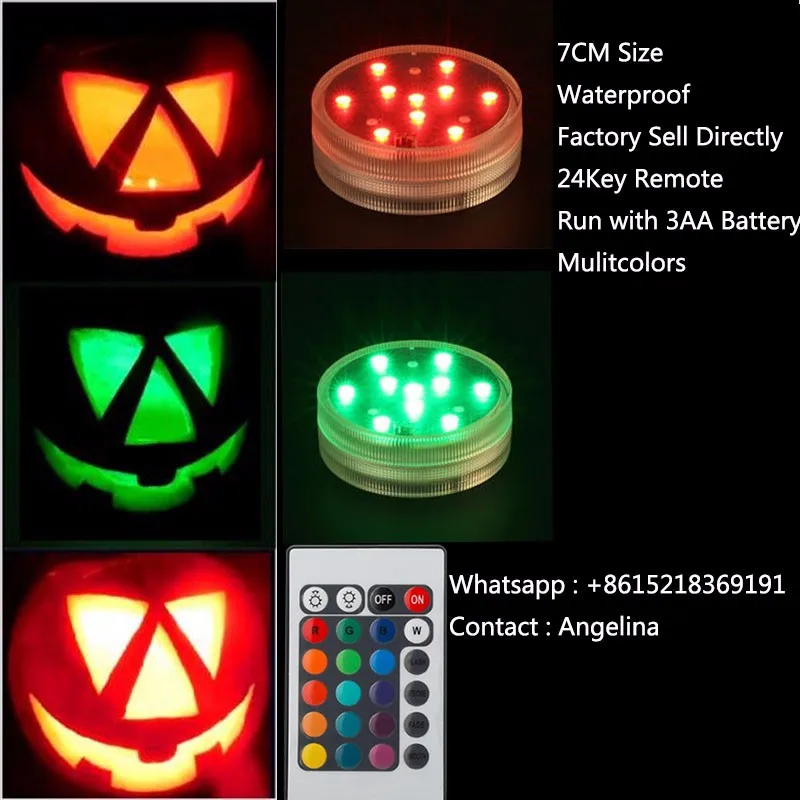 

Halloween Party Light!!! (4 PCS/lot )Submersible LED Light RGB Changing Floral Vase Base Battery Powered With Wireless Remote