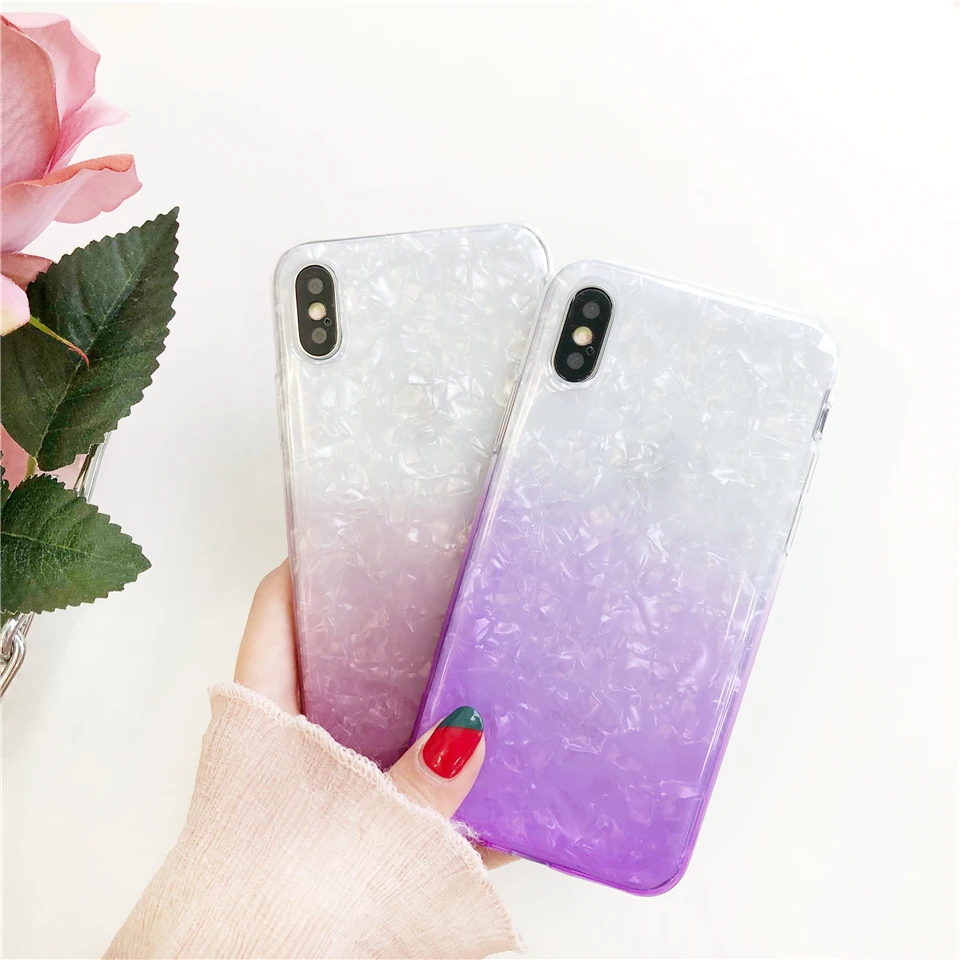 Радужный мраморный ТПУ чехол для телефона iphone XR XS MAX X 6 6s 7 8 Plus силиконовый Funsas Meizu