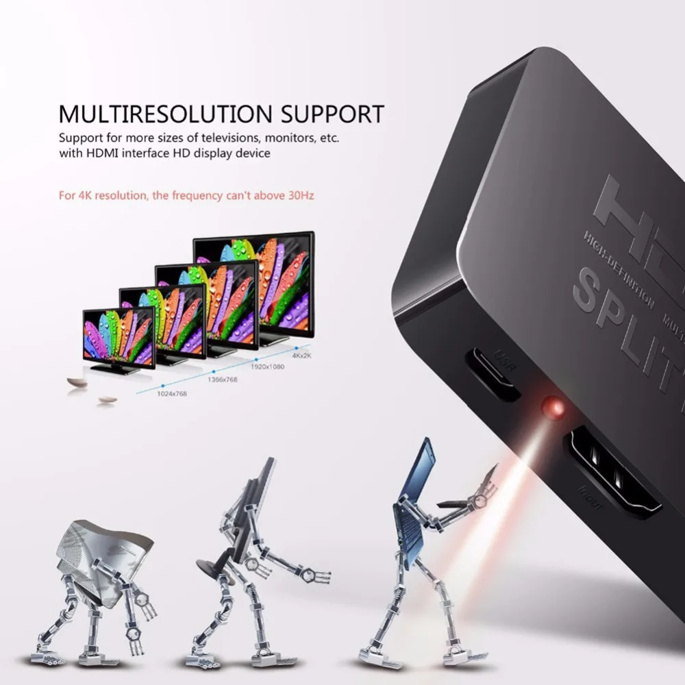 HOT-HDMI 1 в 2 out 1080p 4K 1x2 HDCP Стриппер 3D сплиттер усилитель сигнала высокой четкости