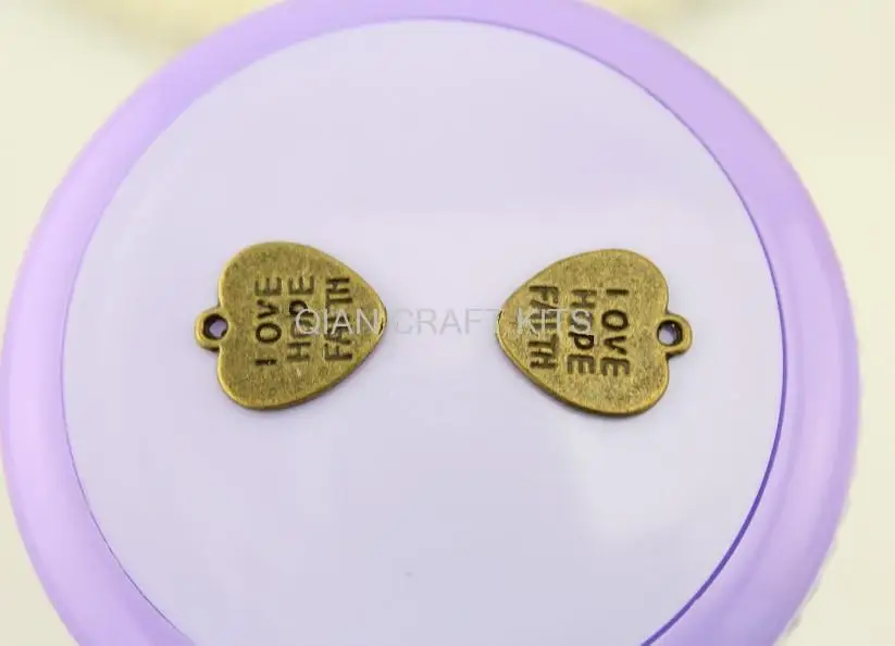 150pcs medium Love hope faith Charm Pendant Faith Hope Believe Dream DIY Supplies antique bronze drops 16X15mm | Дом и сад