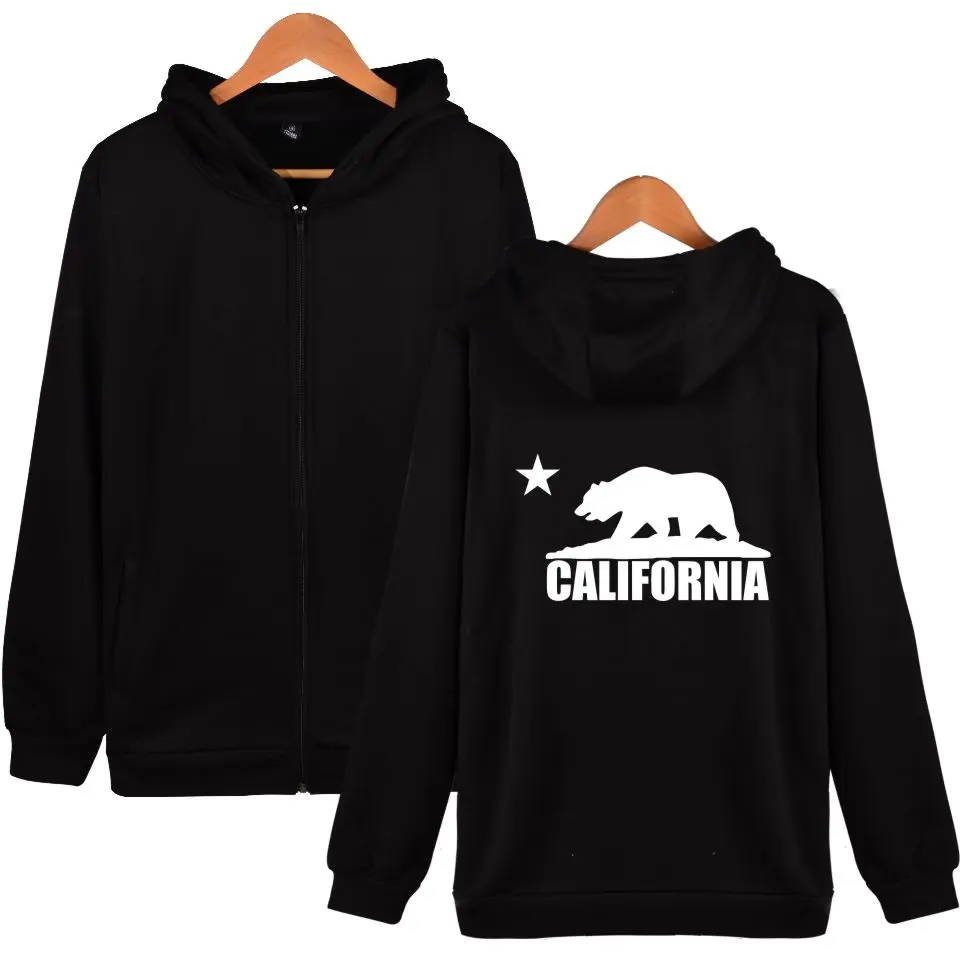 California толстовки с принтом для женщин/мужчин США флаг Калифорнии медведь
