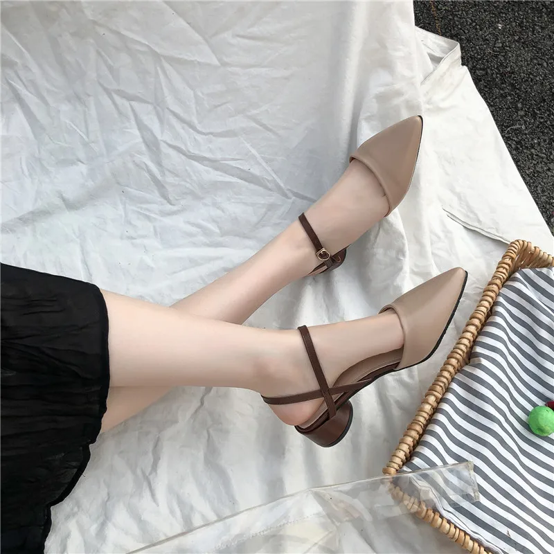 Туфли лодочки женские из экокожи босоножки на среднем каблуке заостренный носок