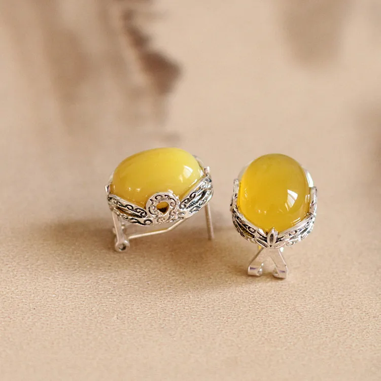 

KJJEAXCMY fine jewelry S925 Sterling Silver Vintage hollowed carved lady Huang Yusui buckle jewelry