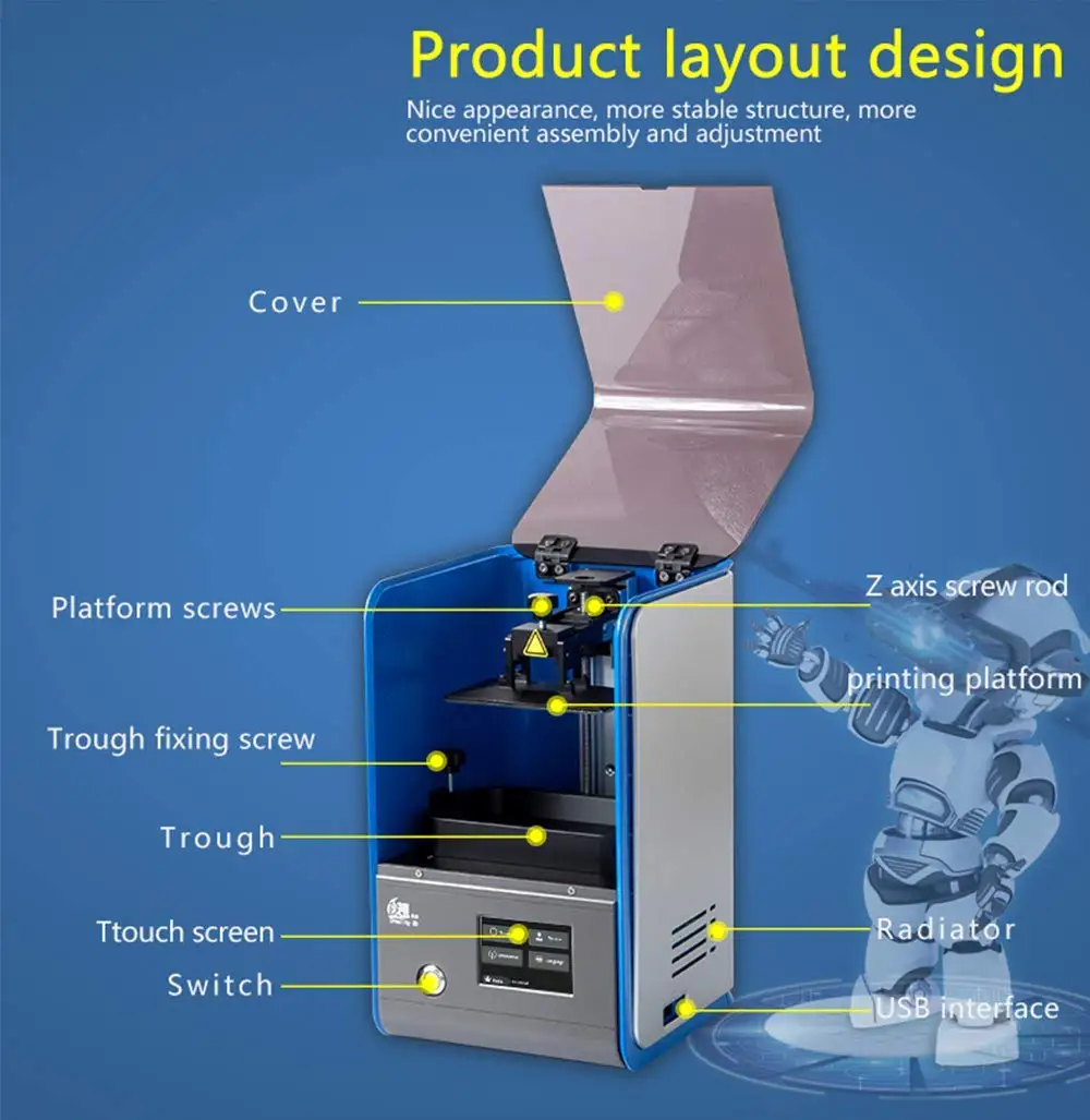 Creality Photon UV LCD 3D Printer Assembled Innovation with Off-line Printing volume 120-70-120mm for Jewelry Dental Design | Компьютеры и
