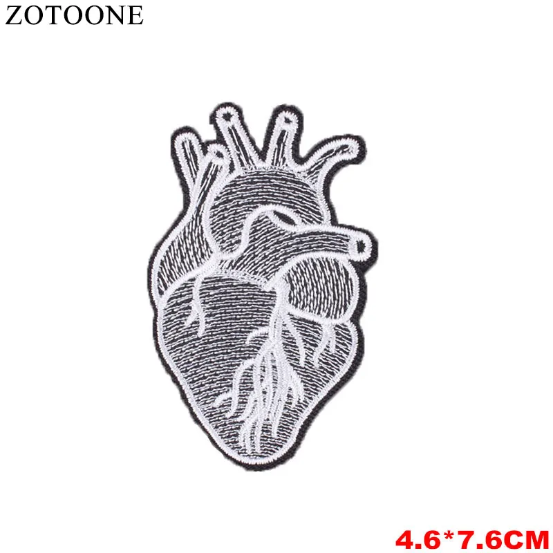 ZOTOONE 5PCS/Lot Big Heart Embroidered Patches for Clothing Punk Biker Rock Iron on Motorcycle Jacket Back Jeans Bags A | Дом и сад