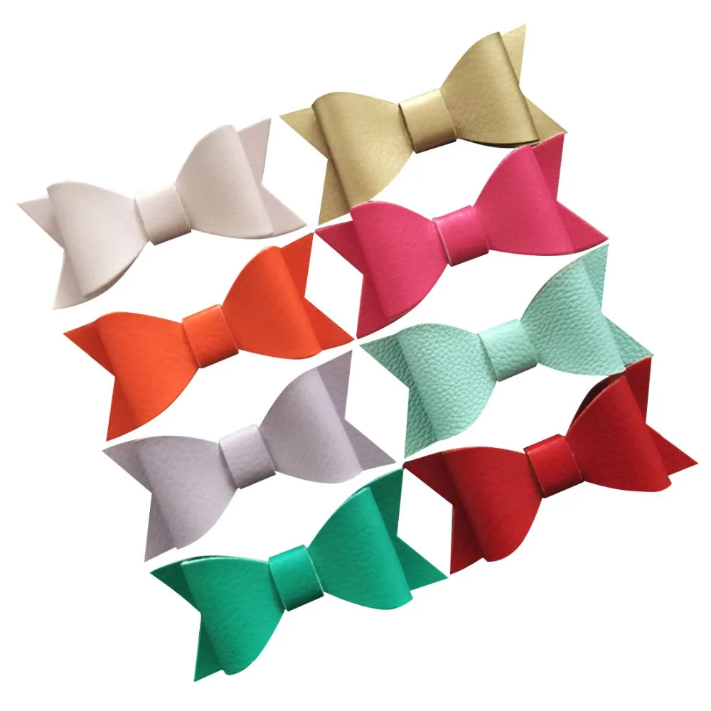 Милые банты из искусственной кожи 2 8 дюйма с зажимами для девочек зажимы волос