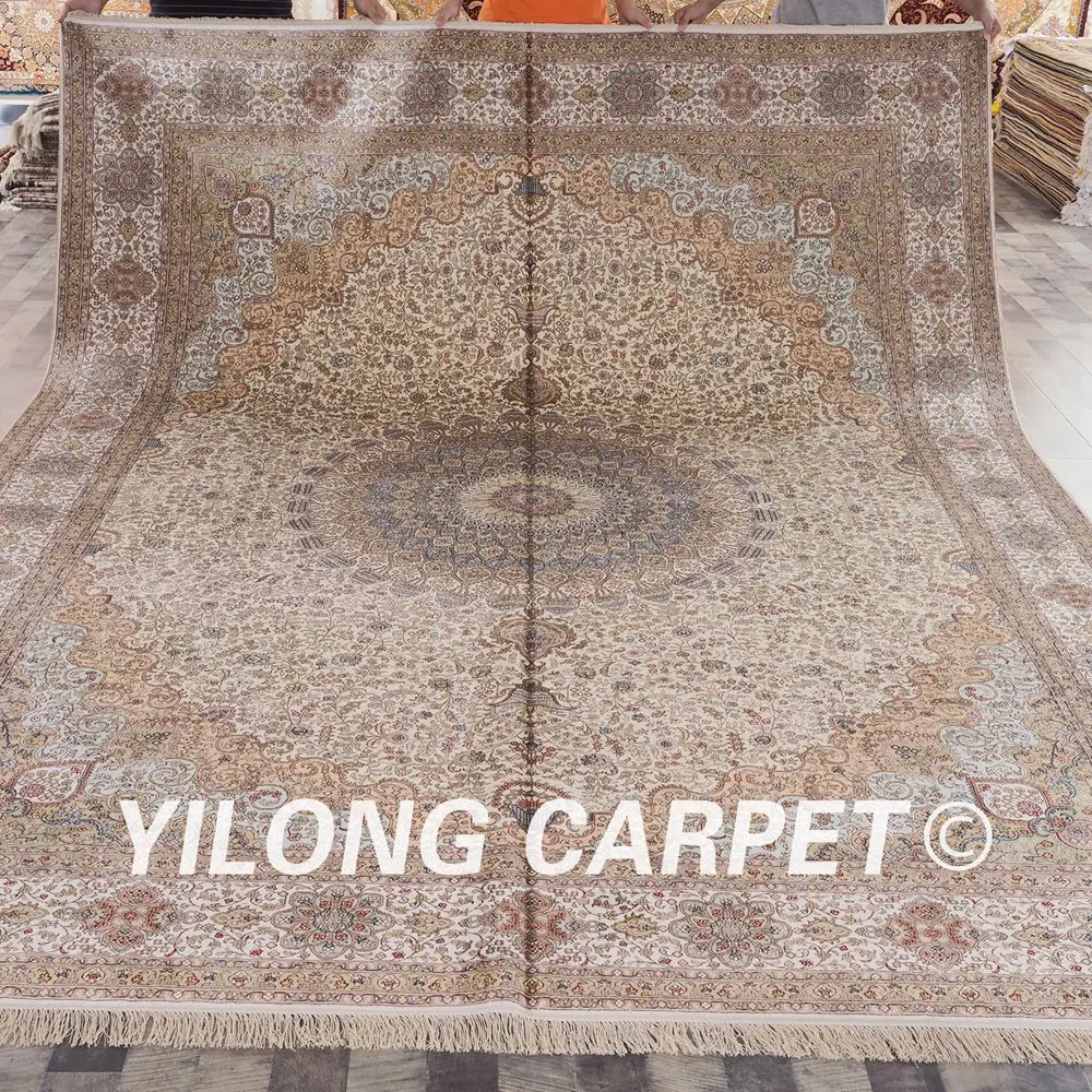 Goedkoop Yilong 9'x12 'Handgeknoopte Perzische Tapijten Turkse Medaillon Silk Tapijten (LH167A9x12)