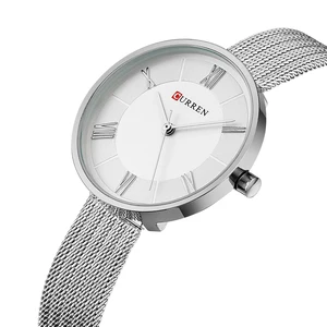 CURREN брендовые роскошные женские часы с браслетом, повседневные женские кварцевые часы, полностью стальные женские часы Montre Femme reloj mujer