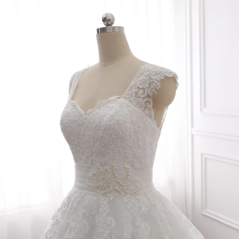 Miaoduo 2021 бальное платье свадебное с жемчугом кружевные аппликации Robe De Mariage
