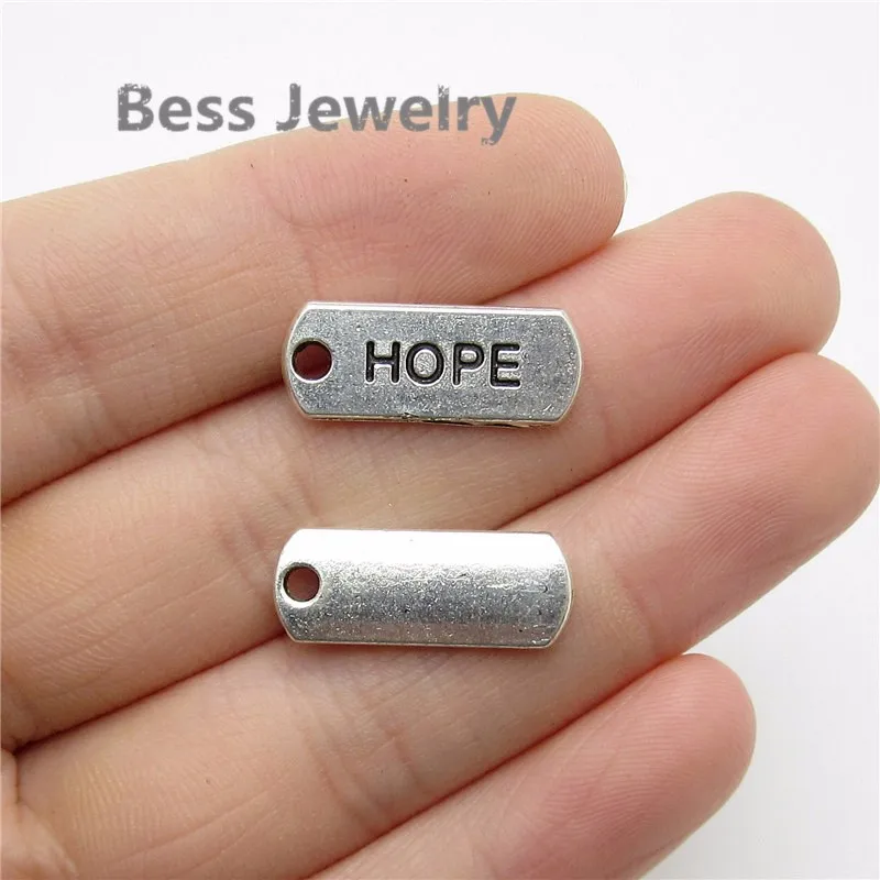 36 шт. (21*8 мм) браслеты из антикварного серебра с надписью Hope Charm для pandora style
