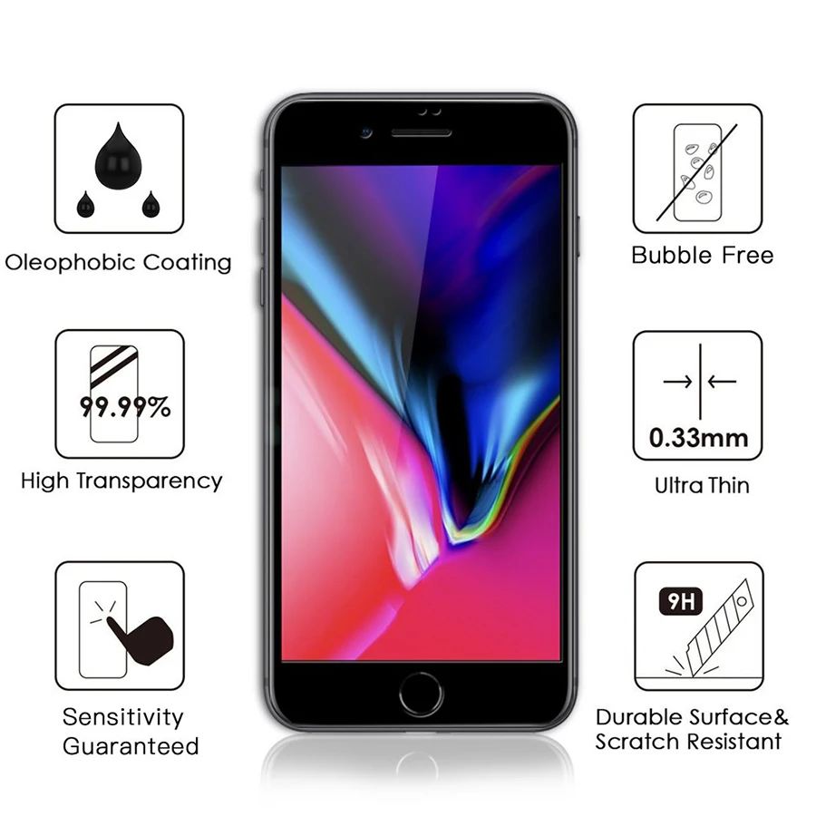 VALAM закаленное стекло для защиты экрана iPhone 7 9H твердость plus полное покрытие 3D