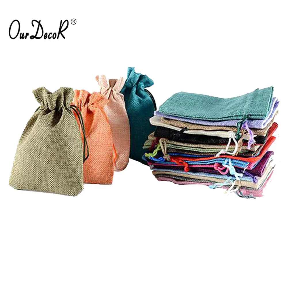 Розница 2 размера мешочек льняной пеньковый джутовый шнурок маленький