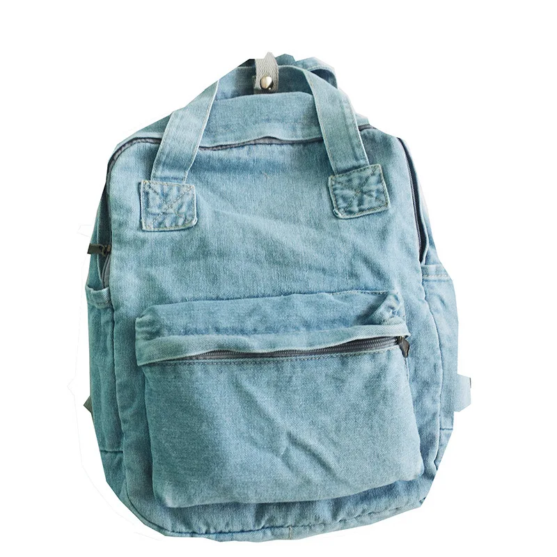 2017 модные женские туфли Джинсовый Рюкзак Унисекс дорожная сумка студент