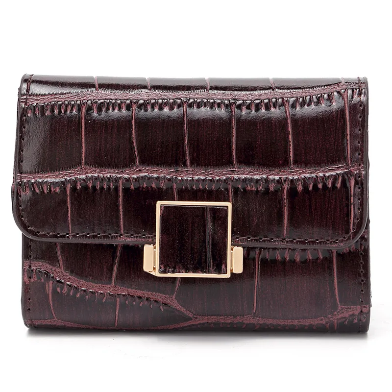 coffee BISON DENIM, коровья кожа, женские кошельки, ID держатель для карт, Дамский кошелек, отделение для монет, короткие маленькие кошельки, высокое качество, B3283 - Цвет: coffee