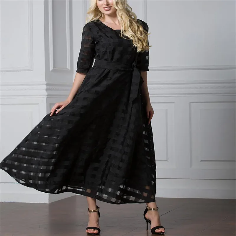 2018 Для женщин летние Винтаж платье плюс Размеры элегантные длинные Платья для