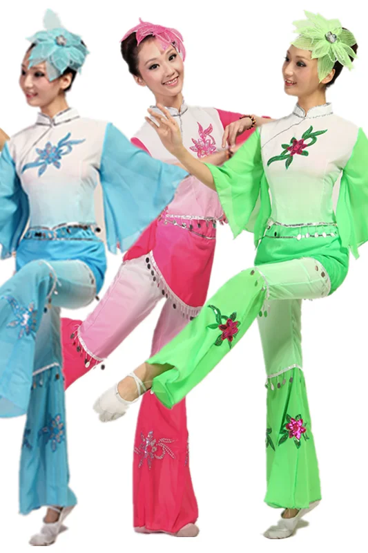 Hanfu платье национальные танцевальные костюмы yangko одежда классические