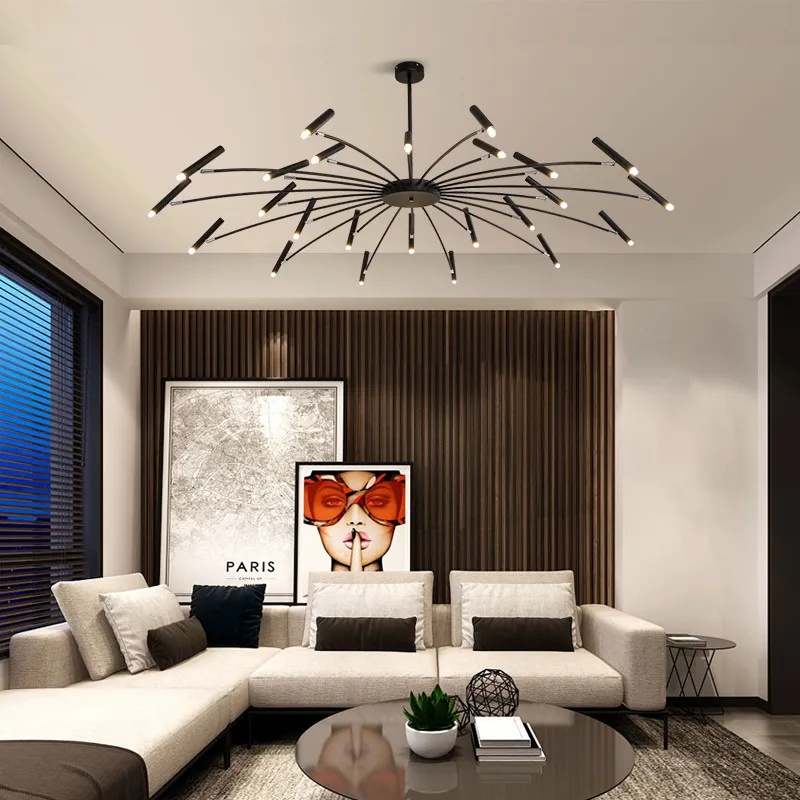Lámpara LED colgante para sala de estar, arañas LED de Arte de diseño, para dormitorio, restaurante, vestíbulo, decoración del hogar, accesorio de luz