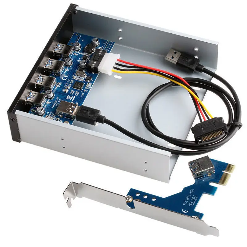 PCI Express 4 порта USB 3 0 E адаптер для карты 5 25 &quotПередняя панель расширения Bay #233501|4 port