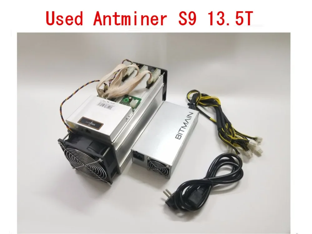 AntMiner S9 13 5 T б/у с блоком питания Майнер биткоинов Asic BTC BCH лучше чем WhatsMiner M3 M10 T9 + Ebit E9