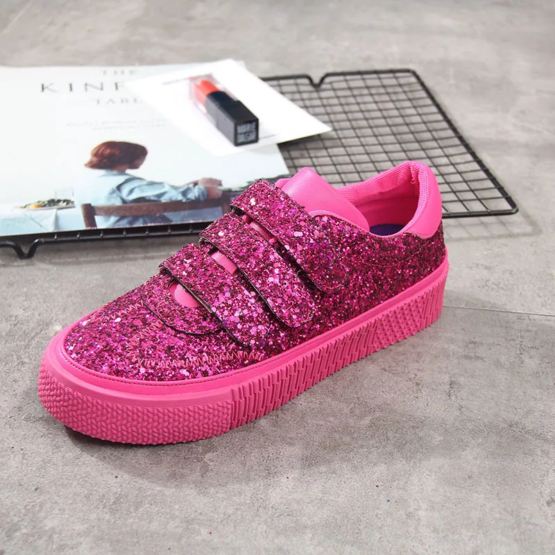 Обувь женские кроссовки на платформе с блестками zapatos de mujer B Новинка сезон весна