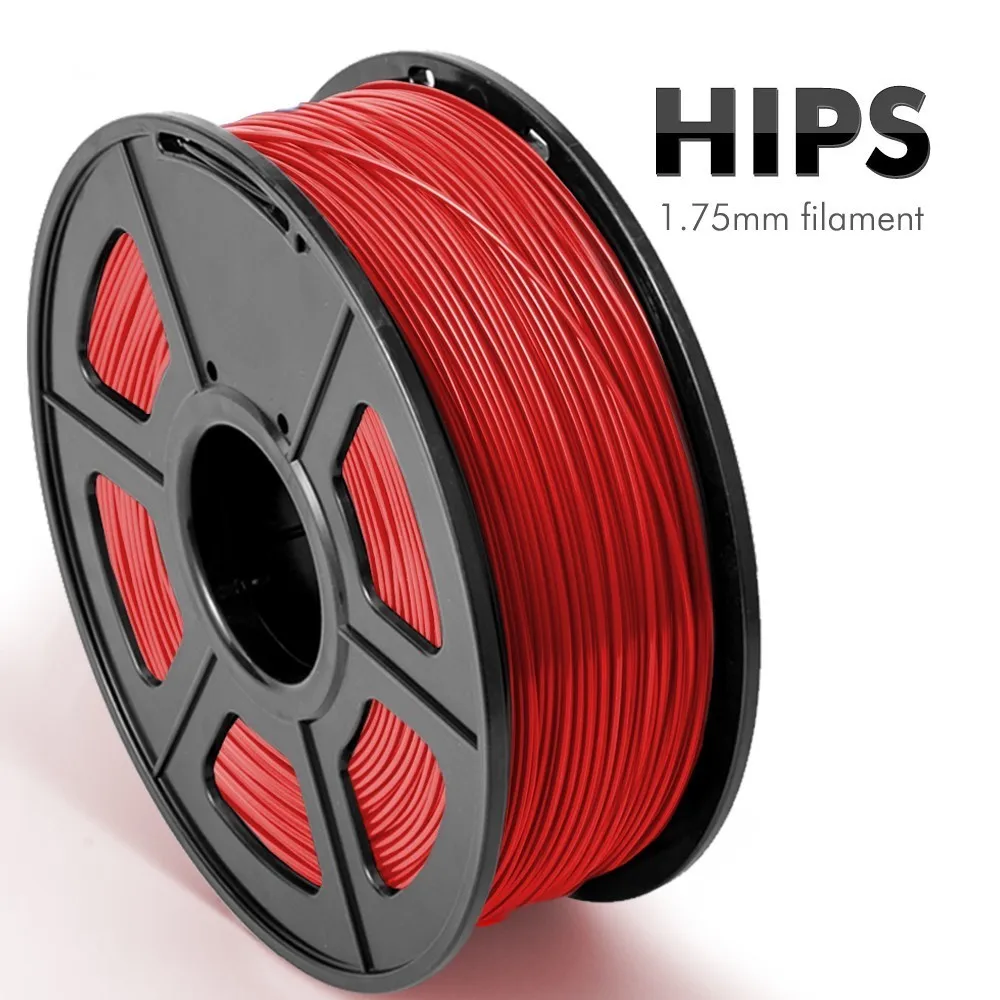 red hips SUNLU HIPS нить для 3d принтера 1,75 мм Яркий Цвет 3D Экструдер расходные HIPS нити без пузырьков 1 кг с катушкой - Цвет: red hips