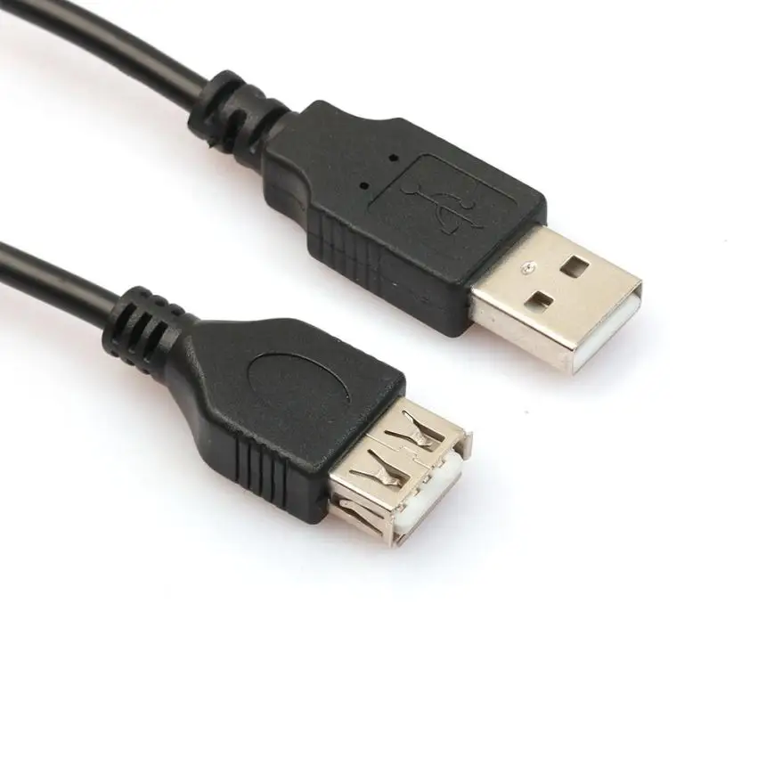 MOSUNX 1 шт. 2ft/60 см черный USB Мужчин Женский Расширение Extender данных M/F адаптер кабель