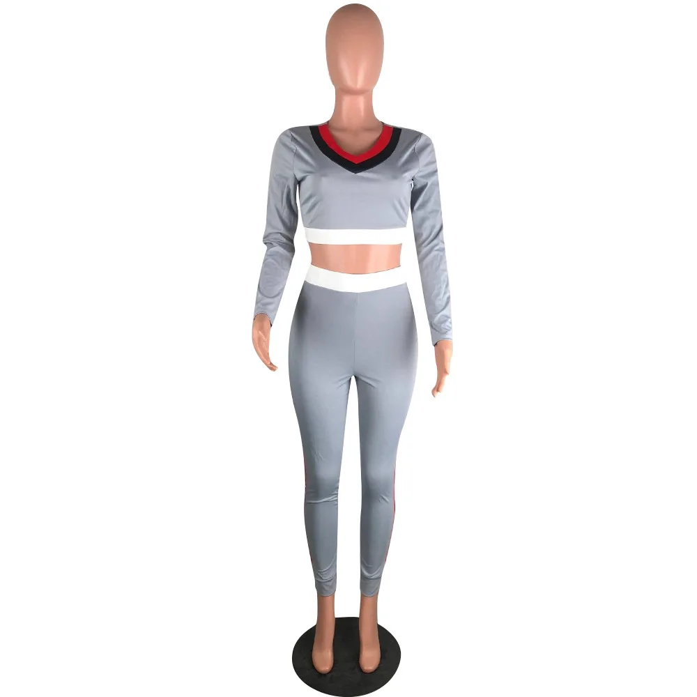 Женский комплект 2 шт. из двух предметов укороченный топ + спортивные Леггинсы