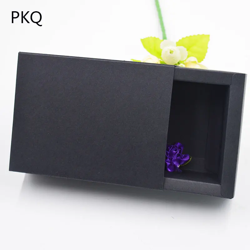 20 шт./лот бумажная коробка с черным ящиком упаковочная свадебный подарок
