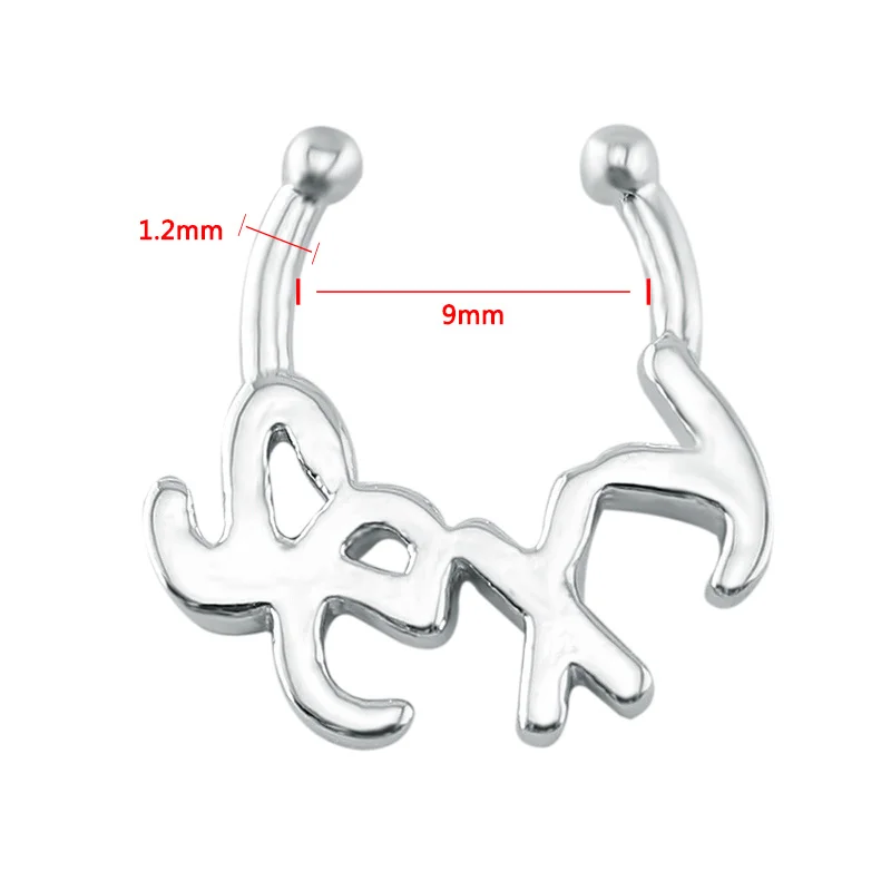 Пикантное кольцо для имитации перегородки кликера из хирургической стали