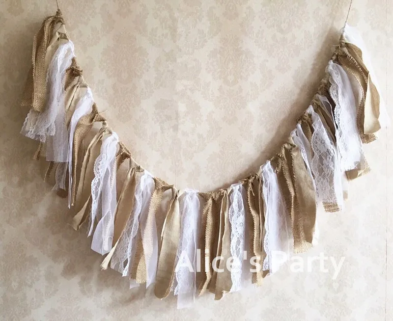 В рустикальном стиле кружевная гирлянда украшения для свадебной вечеринки