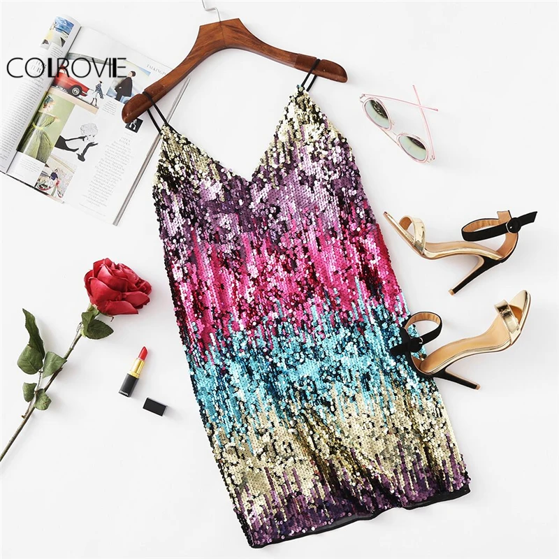 Женское платье с блестками и V образным вырезом без рукавов|club dress|cami dresshot dress |