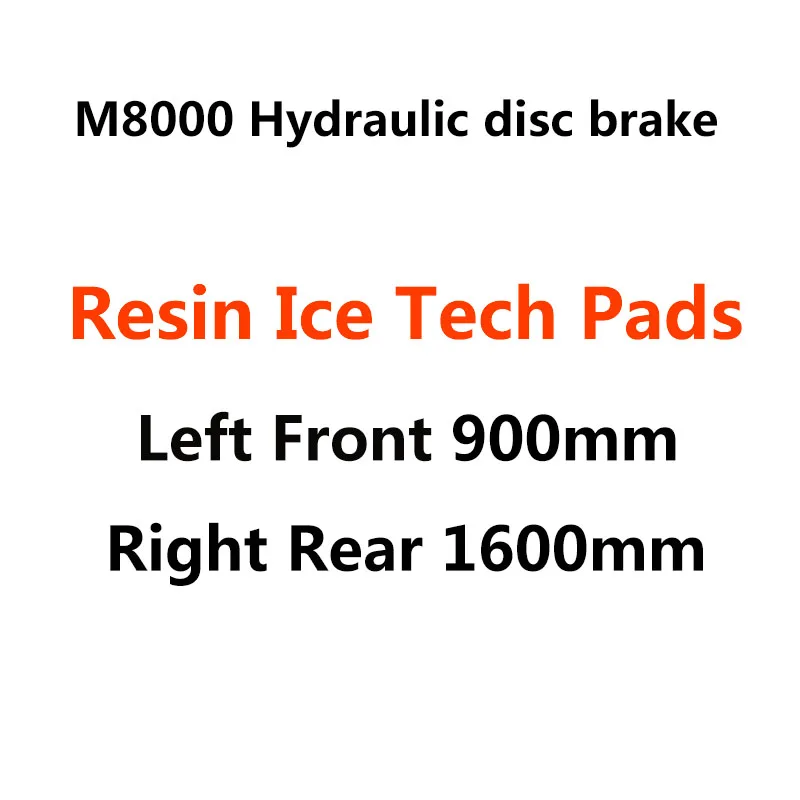 Resin Ice Tech Pads Shimano Deore XT M8000 M8100 дисковый тормоз Горный велосипед гидравлический дисковый Тормоз MTB ICE-TECH левый и правый 800/850/900/1400/1500/1600 мм - Цвет: Resin Ice Tech Pads