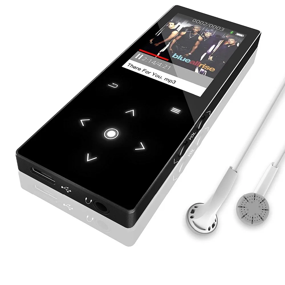 

MP3-плеер 8 ГБ с Bluetooth 4,0, Hi-Fi аудио музыкальный плеер с FM-радио/рекордером, сенсорным экраном, bluetooth, бесплатная доставка