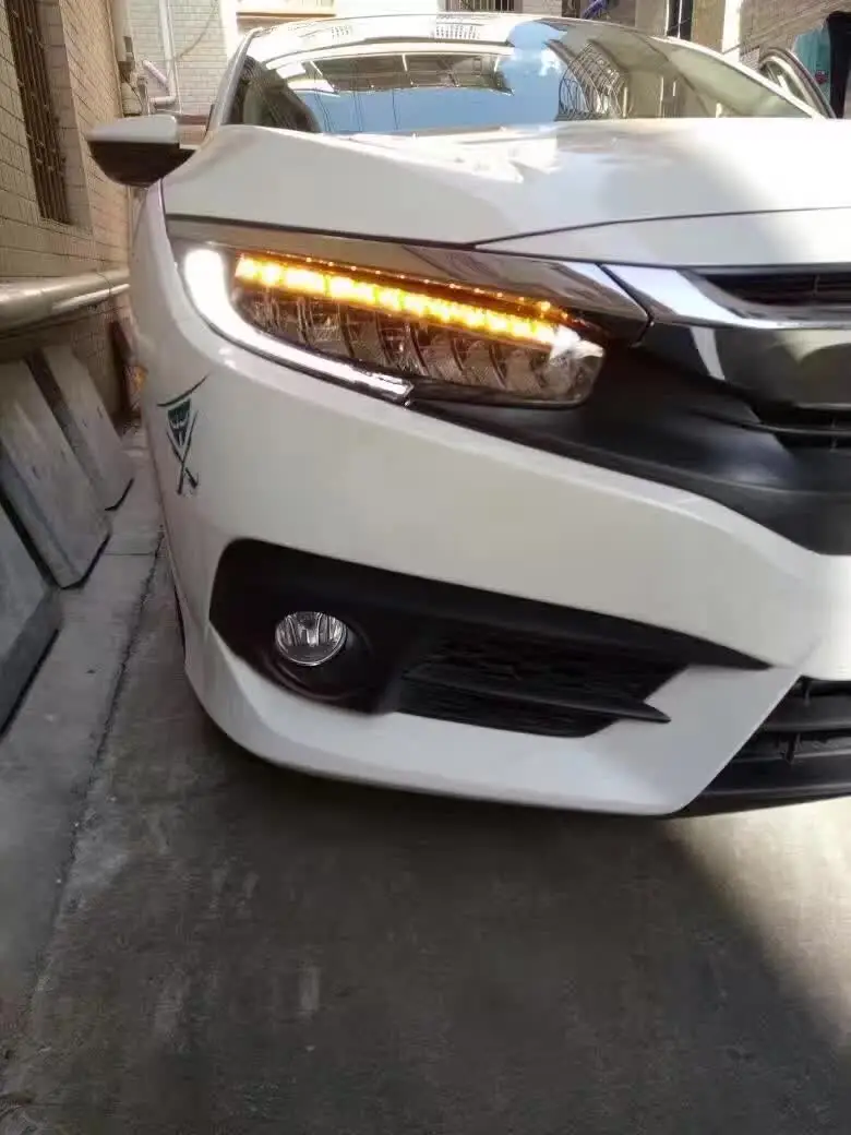 2 шт. авто стайлинг фары для CIVIC 10th DRL 2016 2017 2018 год светодиодный ходовые огни Би
