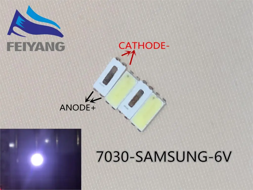 FOR repair Samsung tcl LCD TV LED backlight Article lamp SMD LEDs 7030 6V Cold white light 1000pcs/lot emitting diode | Электронные