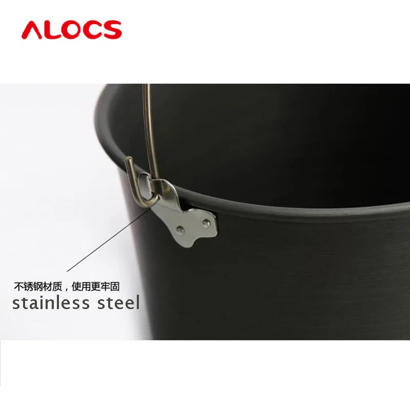 ALOCS RT-01 8-10 человек Универсальный Открытый 15л подвесной кемпинг для приготовления пищи для пикника посуда горшок и крышка