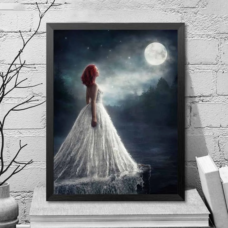 Evershine 5D DIY Diamond Painting Girl Picture Of Rhinestones Diamond Embroidery Full Display Mosaic Cross Stitch Home Decor
