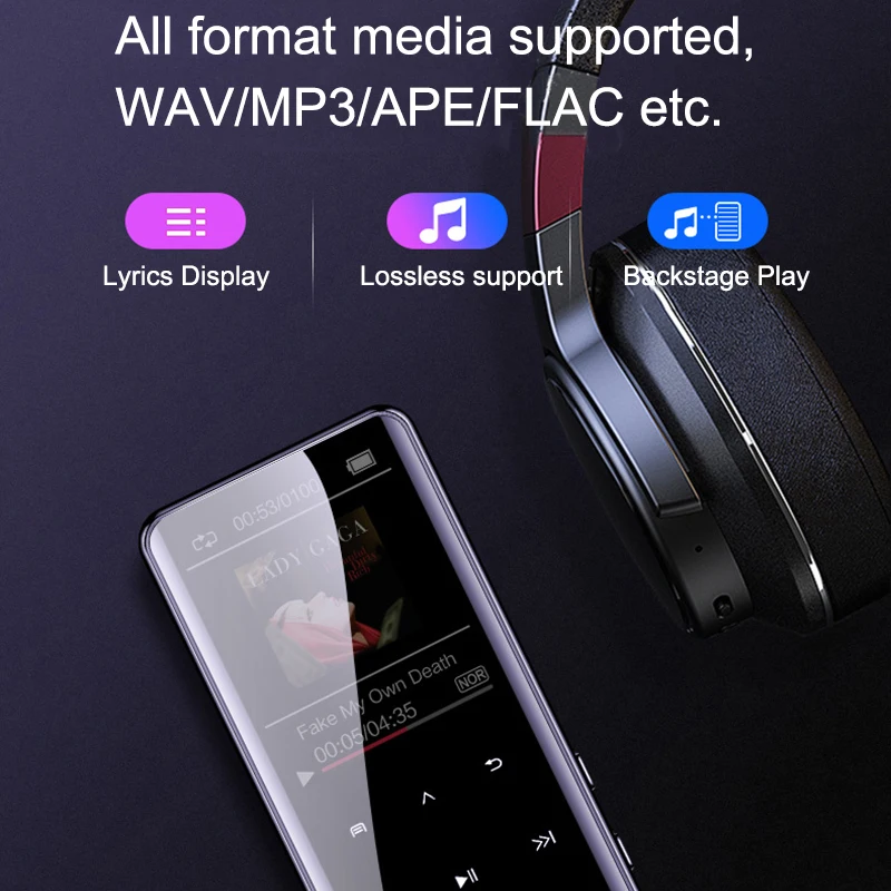 MP3 плеер HiFi без потерь 8 ГБ 16 Mp3 спортивный Walkman Flac аудио сенсорный ключ с FM радио