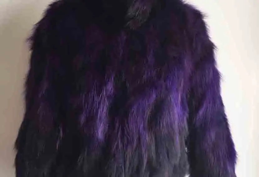 Purple Теплое зимнее пальто большого размера плюс из натурального меха, роскошное Женское пальто из натурального Лисьего меха, Женская куртка, настоящая цена от производителя tbsr669 - Цвет: Purple