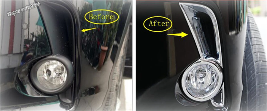 

Lapetus Accessories Fit For Toyota Highlander KLUGER 2017 2018 2019 ABS Chrome Front Bumper Fog Lights Lamp Foglight Cover Trim