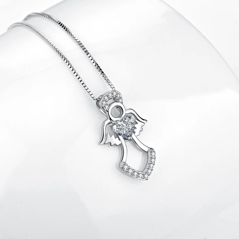 Женское ожерелье с подвеской в виде крыльев Ангела BESTLYBUY Настоящее серебро 925