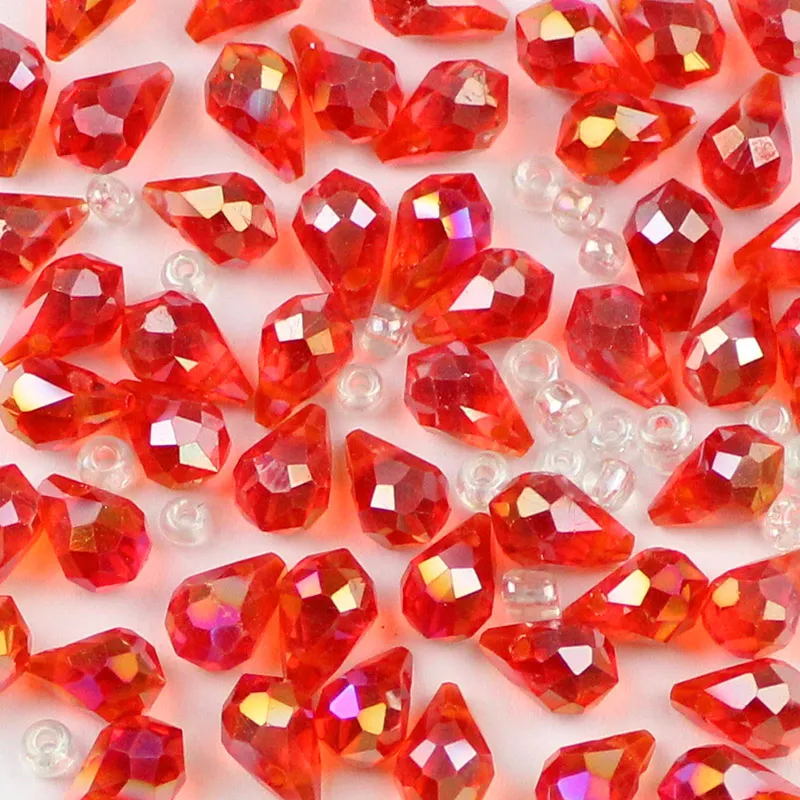 Red WLYeeS 5x8 мм в форме капель воды Австрийский Кристалл бусины 50 шт. каплевидные Подвески Свободные бусины ювелирные изделия ожерелье изготовление сережек DIY - Цвет: Red