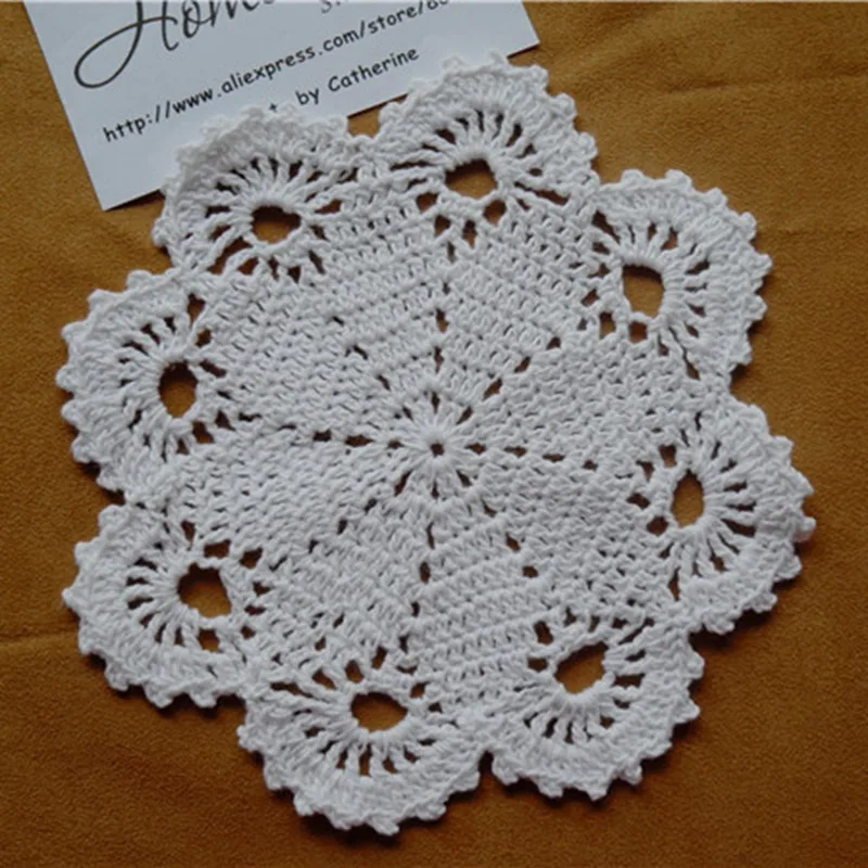 Белые вязаные Коврики ручной работы круглые вышитые цветочные Doilies домашний