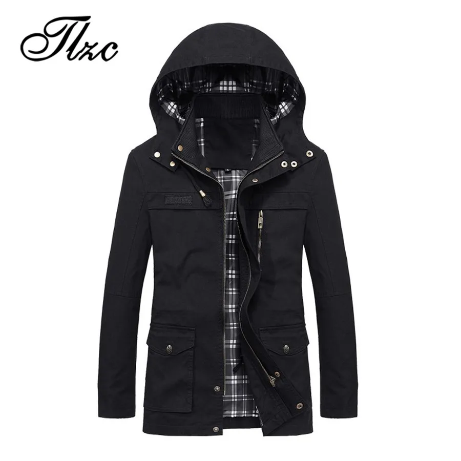 TLZC бренд Военная качественные мужские зимние куртка с капюшоном пальто 2018 Для