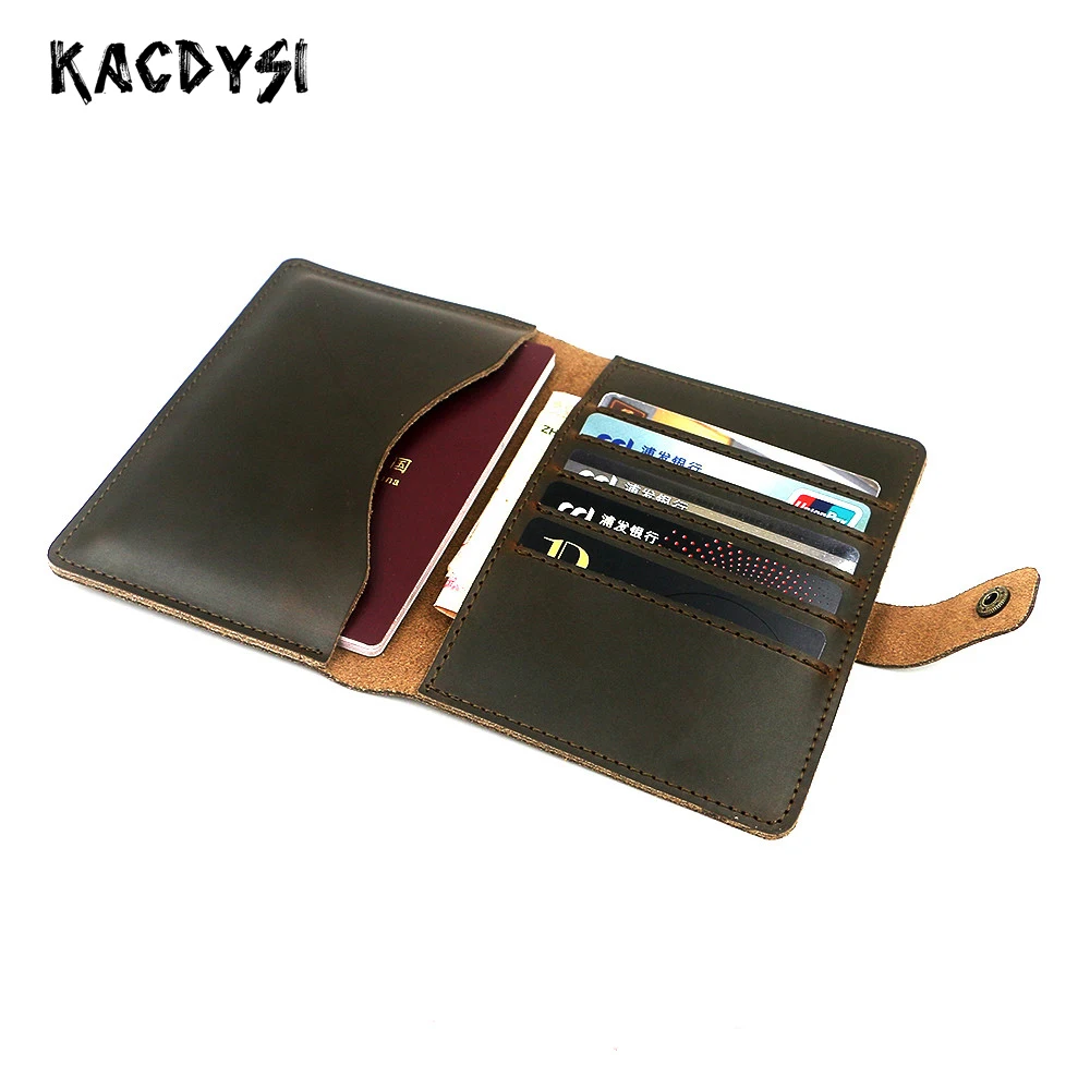 Кошелек унисекс из воловьей кожи ручной работы чехол для карт модный